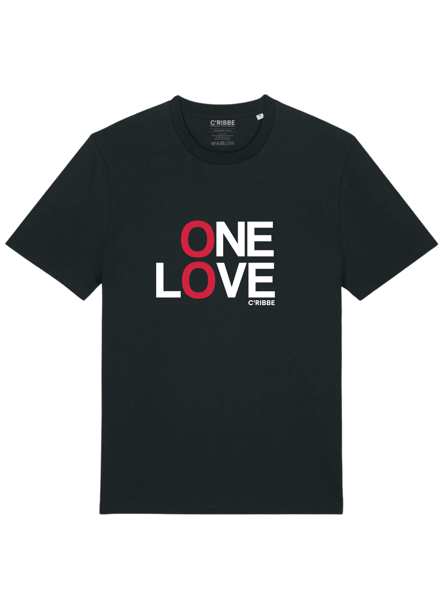 ONE LOVE Unisex Crew Neck T-Shirt, Black