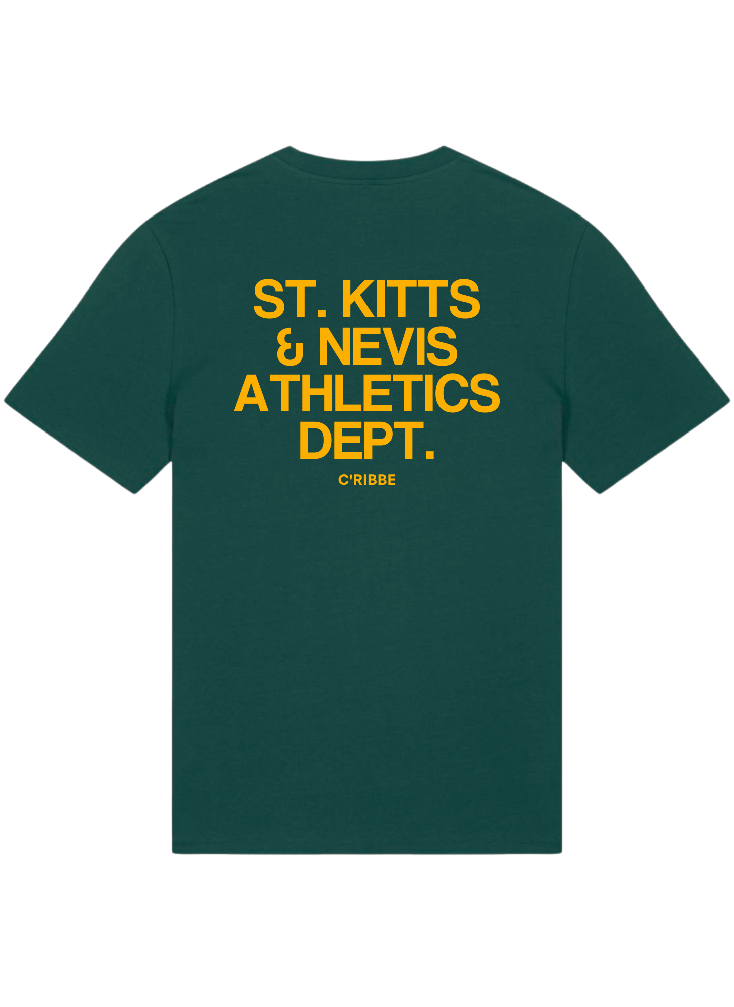 ST. KITTS & NEVIS ATHLETICS DEPT. Unisex Crew Neck T-Shirt, Glazed Green