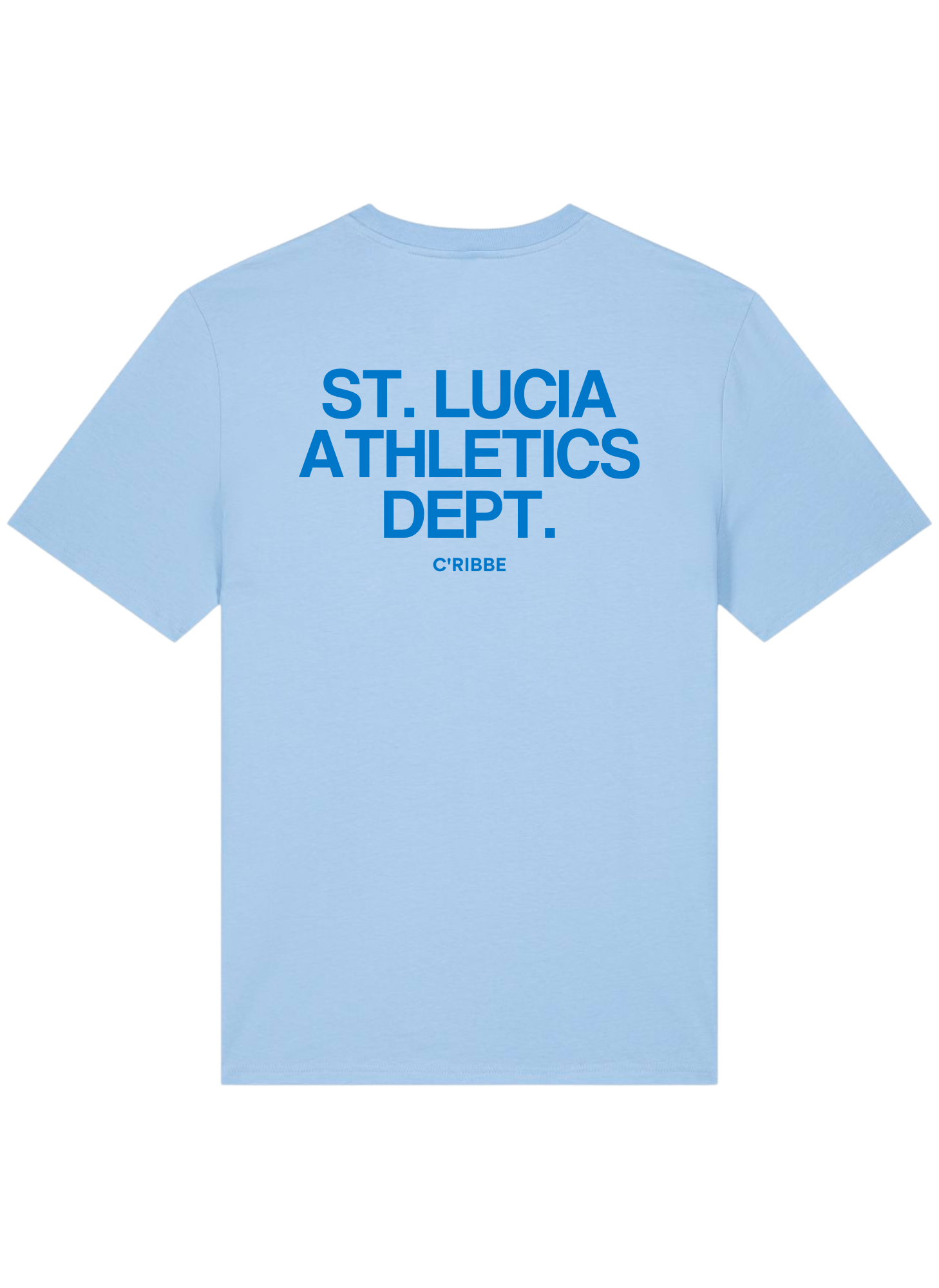 ST. LUCIA ATHLETICS DEPT. Unisex Crew Neck T-Shirt, Blue Soul