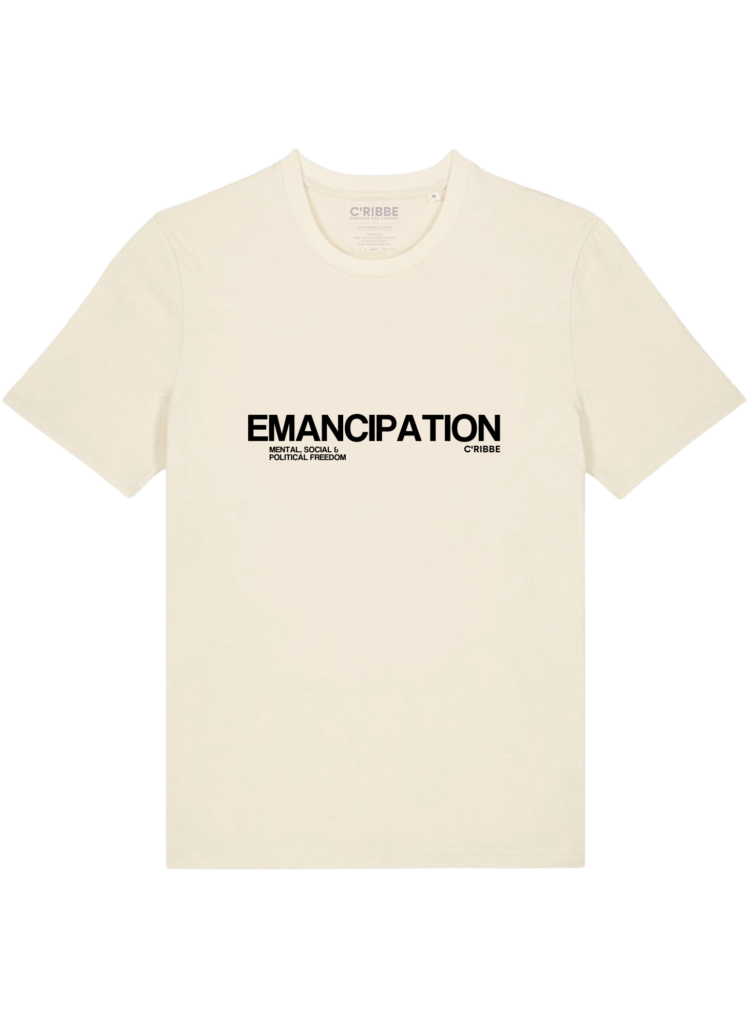 EMANCIPATION Unisex Crew Neck T-Shirt, Black
